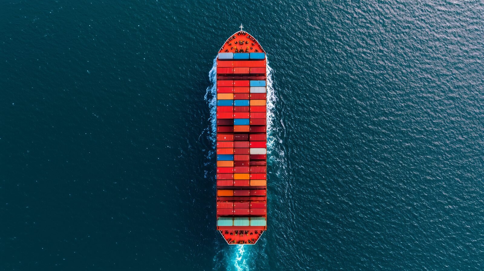Aerial view of a vessel at sea